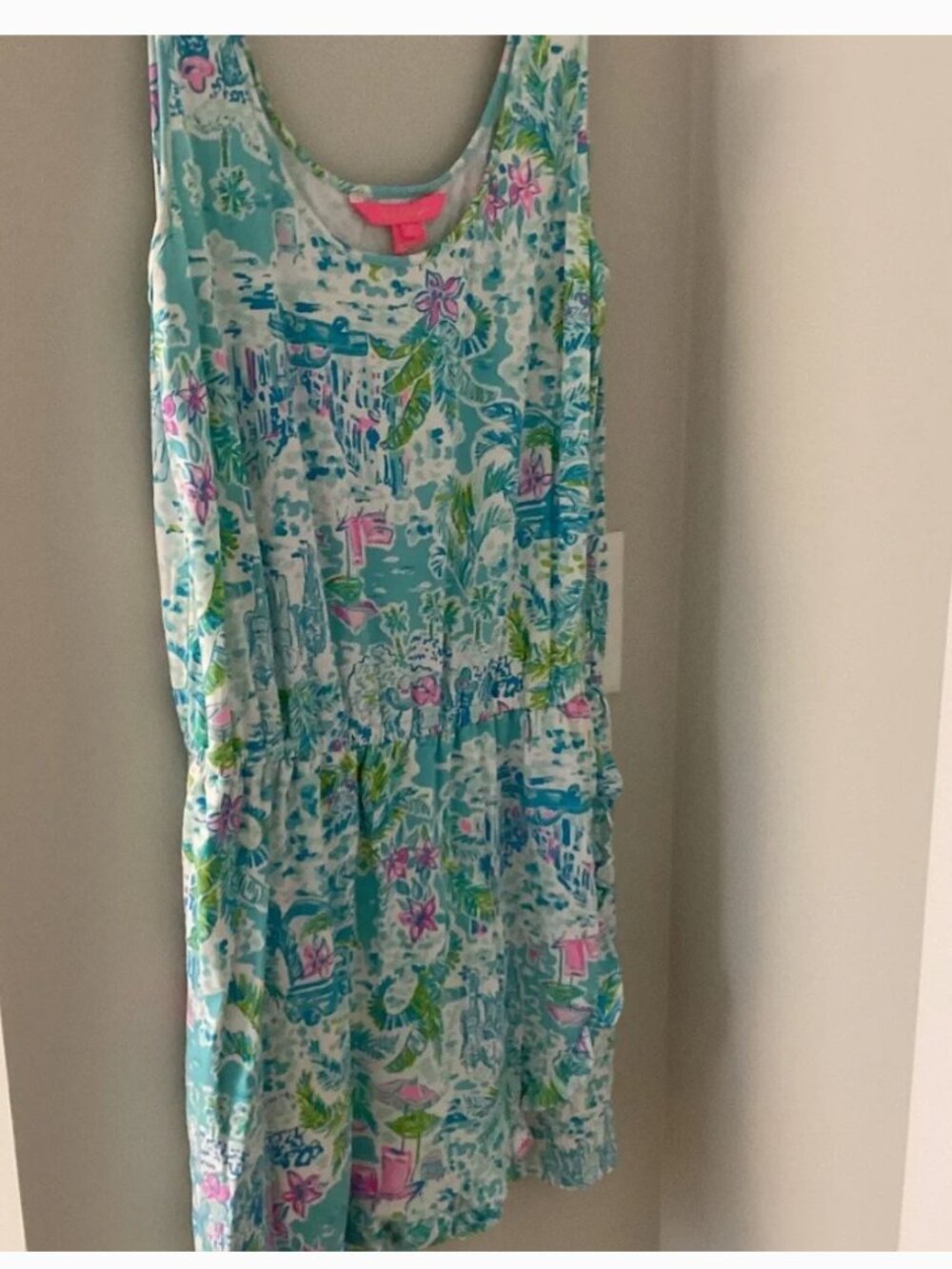 Lilly Pulitzer "What A Lovely Place" Analee Faux Wrap Ruffle Romper M - Picture 3 of 8